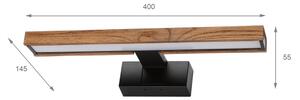 Brilagi-LED Iluminare pentru oglindă de baie WOODY MIRROR 3în1 LED/8W/230V 40 cm IP44 negru/stejar