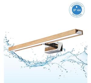 Brilagi-LED Iluminare oglindă de baie WOODY MIRROR 3 în 1 LED/12W/230V 60 cm IP44 crom/stejar