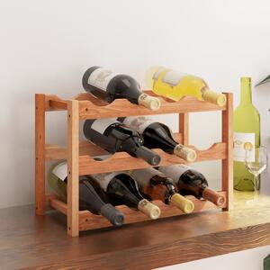 Raft de vin pentru 12 sticle, lemn masiv de nuc