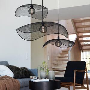 PR Home Lampă suspendată Vivi, Ø 61 cm, negru, metal, reglabil, Negru, Camera de zi / sufragerie, Metal, Modern