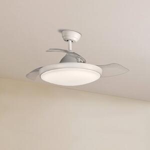 Ventilator de tavan LED Zonda, motor DC, silențios, alb, IP44, CCT