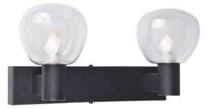Aplica de perete pentru baie POLA 2xG9/5W/230V IP44 negru/sticlă transparentă