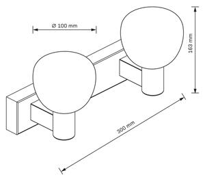 Aplica de perete pentru baie POLA 2xG9/5W/230V IP44 negru/sticlă transparentă