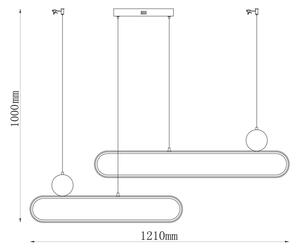 Candelabru LED suspendat cu cablu FLORENTYNA LED/48W/230V 4000K auriu/negru