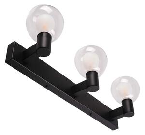 Aplica de perete pentru baie POLA, 3xG9/5W/230V, IP44, negru/transparent