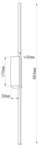 Aplică de perete LED AISHA, 12 W, 230 V, 4000 K, 80 cm, negru
