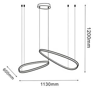 Lustră suspendată cu cablu MICHELLE LED, 48W, 230V, 4000K, neagră