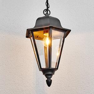 Lindby Edana lampă suspendată de exterior, 40 cm, antracit, E27, IP44, reglabil, Negru, Metal, Modern