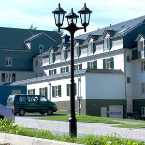Albert Leuchten Lampă de stâlp cu trei lumini 2099, negru, reglabil, Negru, Metal, Casă de țară / Rustic