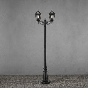 Konstsmide Lampadar Firenze, 2 flux, negru, Negru, Metal, Casă de țară / Rustic