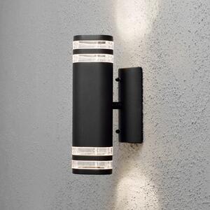 Konstsmide Aplică de exterior Modena, două fluxuri, negru, reglabil, Negru, Metal, Modern
