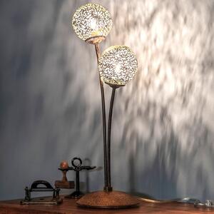 Paul Neuhaus Greta lampă de masă, rugină / aur, metal, 2 becuri, G9, Maro / Rugină, Camera de zi / sufragerie, Metal, Modern, glob
