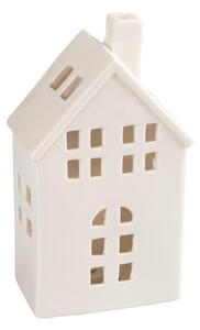 Suport din porțelan în formă de casă pentru lumânări Retlux 19,4 cm alb