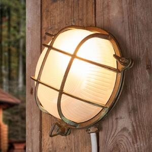 Moretti Luce Aplică de exterior Tortuga rotund alamă antic/opal, reglabil, Bronz / Alamă Veche, Metal, Maritimă