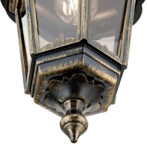ORION Lampă pendul Puchberg de exterior, negru auriu, reglabil, Negru, Metal, Antichitate