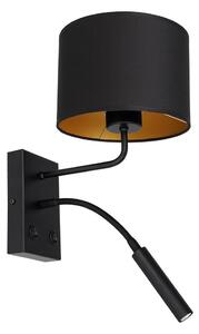 Lampă de perete ARDEN 1xE27/60W/230V + 1xG9/8W negru/auriu