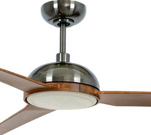 Ventilator de tavan Beacon cu lumină Unione, nichel/koa, silențios