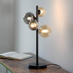 Paul Neuhaus Lampa de masă Popsicle, sticlă, 48 cm înălțime, G9, Negru, Camera de zi / sufragerie, Metal, Modern