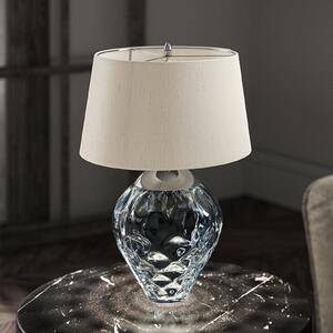 Lampă de masă Samara, Ø 45,7 cm, albastru, material textil, sticlă, 2