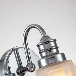 QUOIZEL Aplică de perete Swell IP44, 1 lumină, crom lustruit, Metalic, Baie, Metal