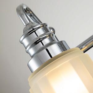 QUOIZEL Aplică Swell IP44, 2 lumini, crom lustruit, Metalic, Baie, Metal