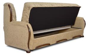 Canapea extensibilă rozkladana pentru camera de zi Fryderyk - bezowa țesătură de acoperire wzor Luna / sredni nuc