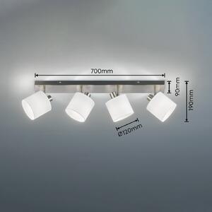 Reality Leuchten Spot de plafon Tommy, nichel/alb, lungime 70 cm, 4 lumini., reglabil, Gri, Camera de zi / sufragerie, Metal, Modern