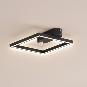Lindby plafonieră LED Yulla, 34 cm, negru, senzor