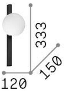 IDEAL LUX Ideal Lux Aplică Binomio, alb, 1 lumină, metal, sticlă, Alb, Camera de zi / sufragerie, Sticlă, Modern
