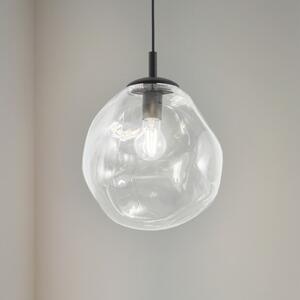 TK Lighting Sol Lampă suspendată Mini, sticlă, Ø 25 cm, negru/clear, reglabil, Transparent, Camera de zi / sufragerie, Sticlă, Modern