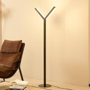 Lucande Lampadar LED Ilian, negru, metal, CCT, dimabil, reglabil, Negru, Camera de zi / sufragerie, Metal, Modern