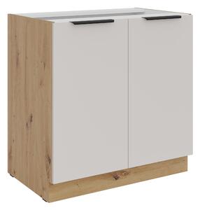 Dulap inferior de bucătărie Sayla 80 D 2F BB (cashmir + Stejar artisan). 1121407