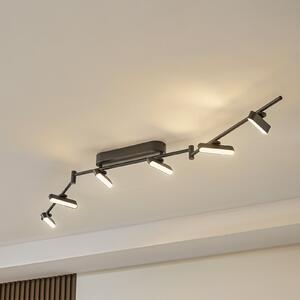 Lindby LED spot Eldrin, negru, 6 becuri, bandă de lumină