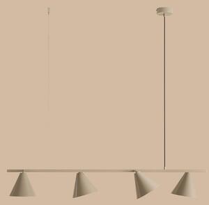 Lampă suspendată Form 4, bej, metal, 4 becuri, con, E27