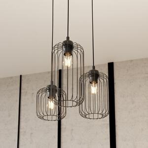 Lampă suspendată Vander, 3 becuri, Ø 30 cm, negru, metal, E27
