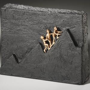 Statueta bronz si piatra 