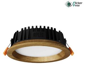 Corp de iluminat LED încastrat RONDO LED/6W/230V 3000K d. 15 cm lemn masiv stejar APLED