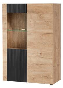 Vitrină Aruno AR WSN (Stejar ribbeck + Negru) (cu iluminat). 1124136