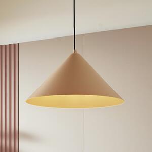 Lampă suspendată Lindby Clarine, bej, Ø 50 cm, metal