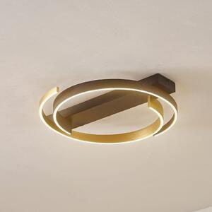 Lucande plafonieră LED Natsuma, negru / auriu, metal, Ø 50 cm
