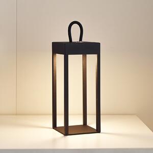 Lindby Lampă de masă reîncărcabilă cu LED Iruna, negru, metal, 27cm, dimabil