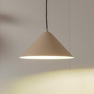 Lampă suspendată Lindby Clarine, bej, Ø 32 cm, metal