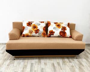 Canapea Andreea FB, culoare crem / maro, 190 x 90 cm