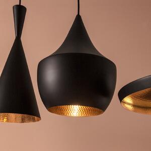 Tom Dixon Beat Fat lampă pendul LED, negru, reglabil, Negru, Camera de zi / sufragerie, Metal, Design