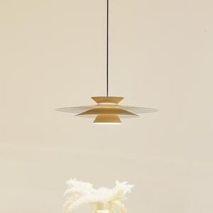 Lucande Lampă suspendată LED Livie, bej, aluminiu, Ø 50 cm