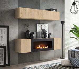 Mobilier living Ferryhill HJ FY N1 (Stejar jackson hickory) (cu bioșemineu). 1124179