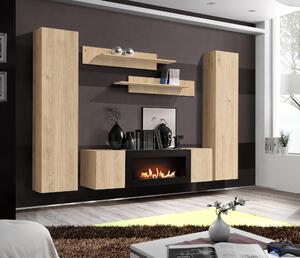 Mobilier living Ferryhill HJ FY M1 (Stejar jackson hickory) (cu bioșemineu). 1124176