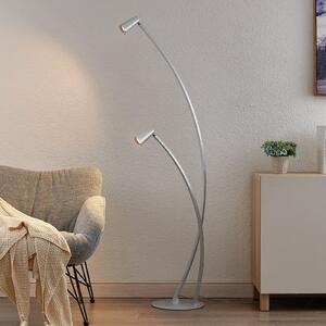 Lucande Velanoris lampadar, 2 becuri, aluminiu periat
