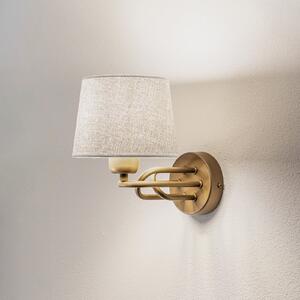 Aplică de perete Lazar, gri-auriu antic, Ø 20 cm, textil/metal