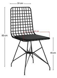 Set masa si scaune Nmsymk001, 1+4, PAL melaminat/metal, stejar/negru